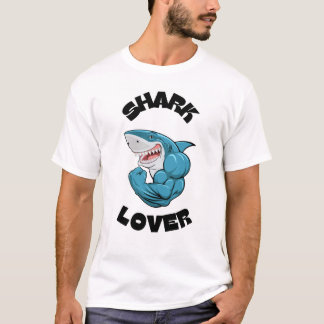 Haai Liefhebber Sterke Spier Ontwerp T-shirt