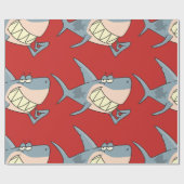 Haai met behulp van een tandenstoker Glossy inpakp Cadeaupapier (Vlak)