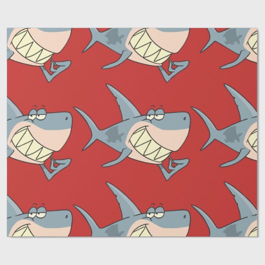 Haai met behulp van een tandenstoker Glossy inpakp Cadeaupapier (Vlak)