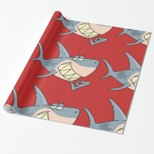 Haai met behulp van een tandenstoker Glossy inpakp Cadeaupapier (Uitgerold)