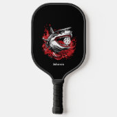 Haai met een Pickleball Ball Monogram Pickleball Pickleball Paddle (Achterkant)