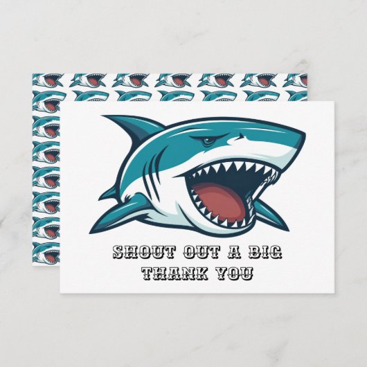 Haai met open mond bedankkaart (Voorkant / Achterkant)
