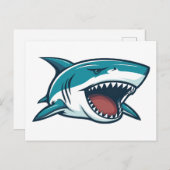 Haai met open mond briefkaart (Voorkant / Achterkant)