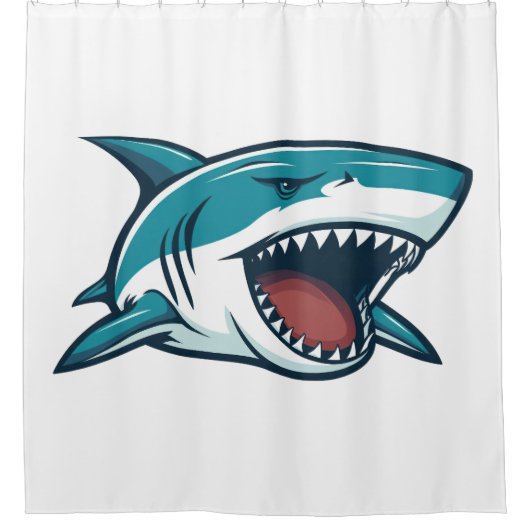 Haai met open mond douchegordijn (Voorkant)
