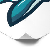 Haai met open mond Klein Poster (Hoek)