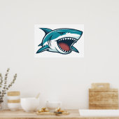 Haai met open mond Klein Poster (Keuken)