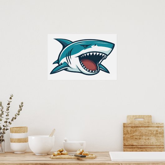 Haai met open mond Klein Poster (Keuken)