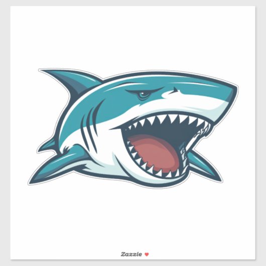 Haai met open mond sticker (Vel)