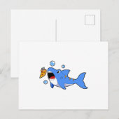 Haai met pizza als aas briefkaart (Voorkant / Achterkant)