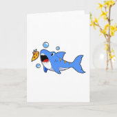 Haai met pizza als aas kaart (Gele Bloem)