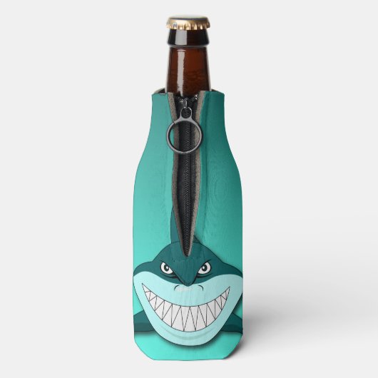 Haai met verloop achtergrond flesjeskoeler (Fles Achterkant)