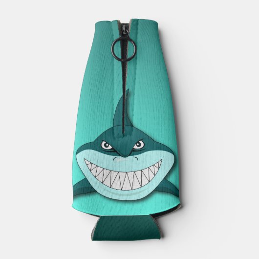 Haai met verloop achtergrond flesjeskoeler (Achterkant)