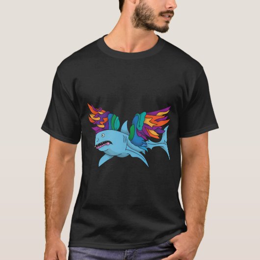 Haai met vleugels t-shirt (Voorkant)