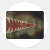 Haai mondtextuur ronde sticker (Voorkant)