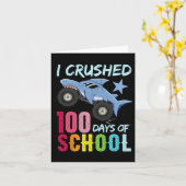 haai monster vrachtwagen 100 dagen van school kled kaart (Gele Bloem)