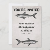 haai oceaan bruiloft uitnodigingen (Voorkant)