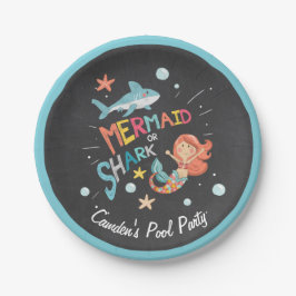 Haai of Zeemeermin Verjaardagspapier Bord Pool par