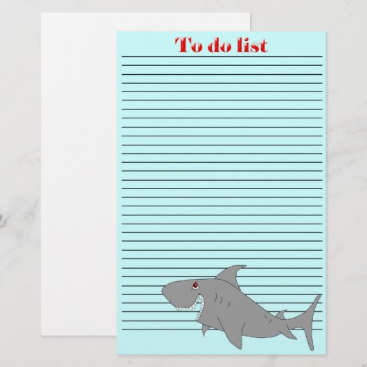 haai om lijst te doen briefpapier (Voorkant / Achterkant)