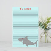 haai om lijst te doen briefpapier (Staand voorkant)