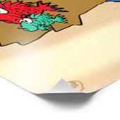 Haai onder de vissen foto afdruk (Hoek)