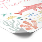 Haai Onder De Zee Baby Shower Snoepjes Poster (Hoek)