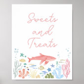 Haai Onder De Zee Baby Shower Snoepjes Poster (Voorkant)