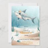 Haai onder het Zee Baby shower Kaart (Voorkant)