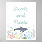 Haai onder het Zee Baby shower snoep Poster (Voorkant)