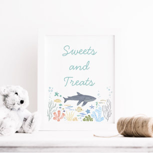 Haai onder het Zee Baby shower snoep Poster