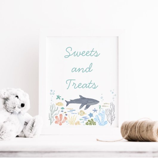 Haai onder het Zee Baby shower snoep Poster