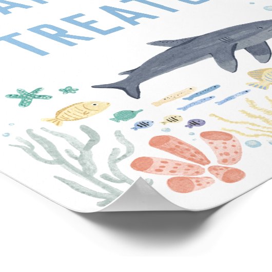 Haai onder het Zee Baby shower snoept Poster (Hoek)