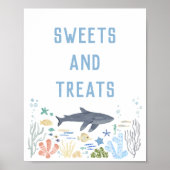 Haai onder het Zee Baby shower snoept Poster (Voorkant)