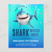 haai onder het Zee birthday budget invitation (Voorkant)