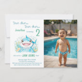 Haai onder het Zee elke leeftijd verjaardagsfeest  Kaart (Voorkant)