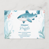 Haai onder het Zee Ocean Animals Diapper Raffle Informatiekaartje (Voorkant)