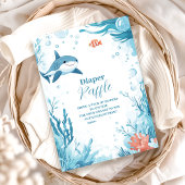 Haai onder het Zee Ocean Animals Diapper Raffle Informatiekaartje