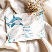 Haai onder het Zee Ocean Animals Diapper Raffle Informatiekaartje