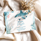 Haai onder het Zee Ocean Animals Diapper Raffle Informatiekaartje