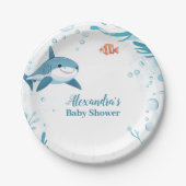 Haai onder het Zee Ocean Animals Papieren Bordje (Voorkant)