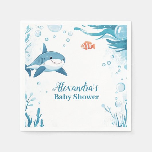 Haai onder het Zee Ocean Animals Servet (Voorkant)
