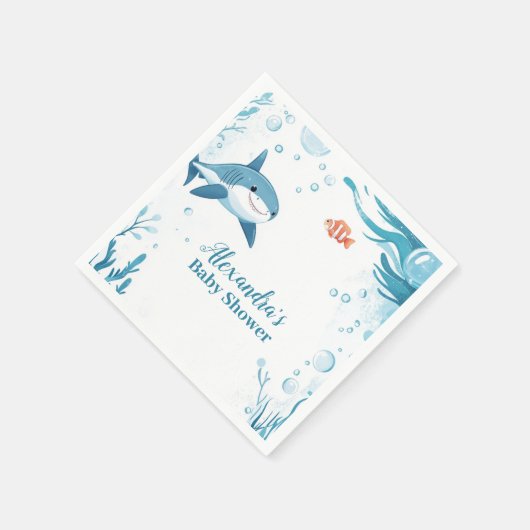 Haai onder het Zee Ocean Animals Servet (Hoek)