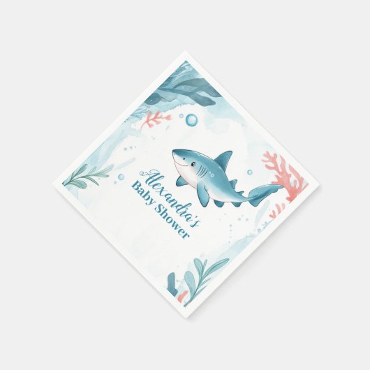 Haai onder het Zee Ocean Animals Servet (Hoek)