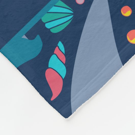 Haai onder het Zee Schattige gepersonaliseerd patr Fleece Deken (Hoek)