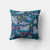 Haai onder het Zee Schattige gepersonaliseerd patr Kussen (Achterkant)