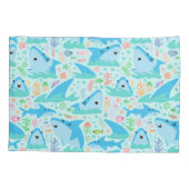 Haai onder het Zee Schattige gepersonaliseerd patr Kussensloop (Achterkant)