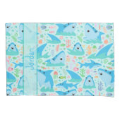 Haai onder het Zee Schattige gepersonaliseerd patr Kussensloop (Voorkant)