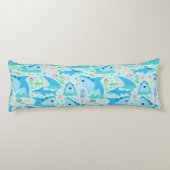 Haai onder het Zee Schattige gepersonaliseerd patr Lichaamskussen (Achterkant)