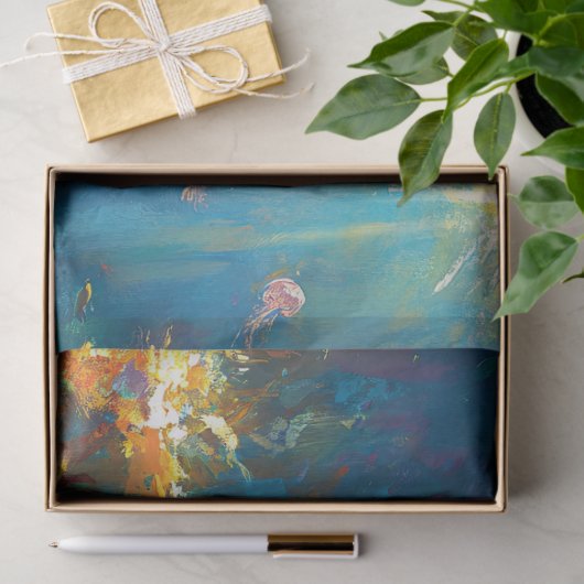 Haai onder water met kwallenontkoppeling tissuepapier (Geschenk)