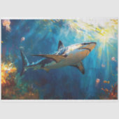 Haai onder water met kwallenontkoppeling tissuepapier (Voorkant)