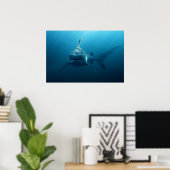 Haai onder water poster (Thuiskantoor)